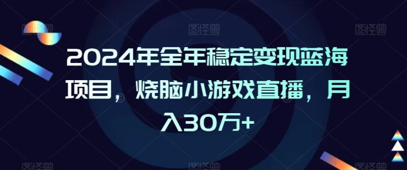 2024年全年稳定变现蓝海项目，烧脑小游戏直播，【揭秘】-创学笔记