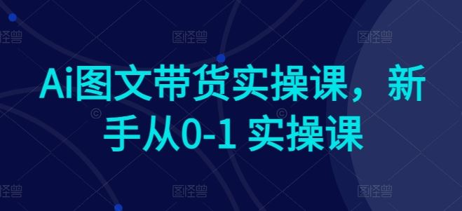 Ai图文带货实操课，新手从0-1 实操课-创学笔记